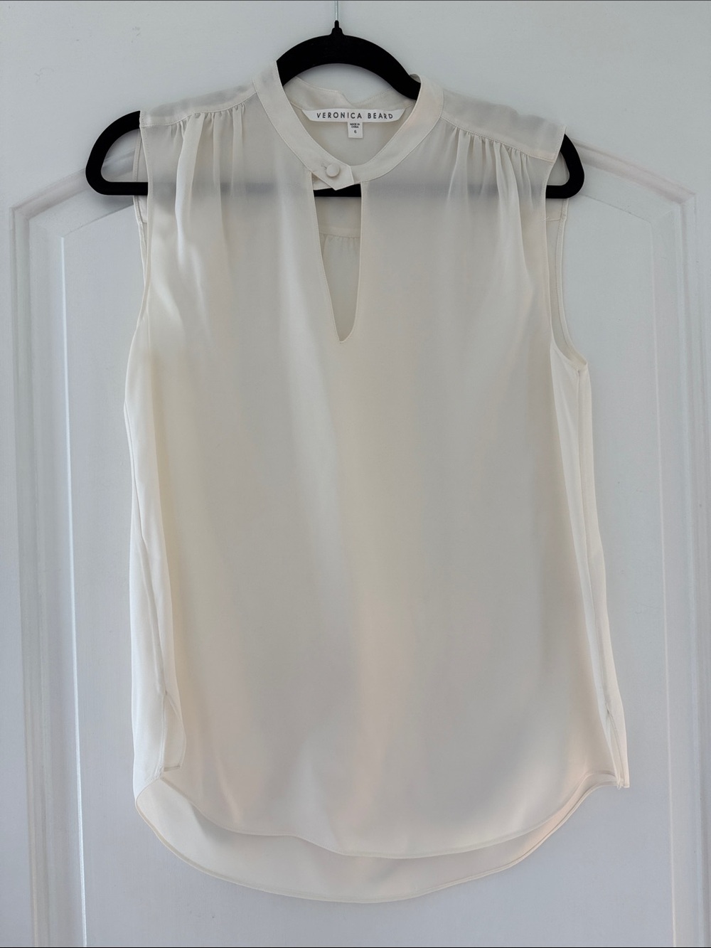 Veronica Beard Ivory Sleeveless Keyhole Camisole